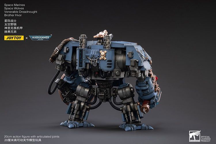Фигурка из игры Warhammer 40k, Космические Десантники, Космические Волки, Почтенный Дредноут Брат Хвор, JOYTOY, подвижная, 20 см (WHR 0027)