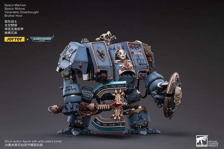 Фигурка из игры Warhammer 40k, Космические Десантники, Космические Волки, Почтенный Дредноут Брат Хвор, JOYTOY, подвижная, 20 см (WHR 0027)
