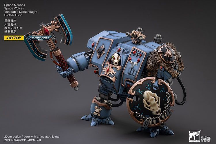 Фигурка из игры Warhammer 40k, Космические Десантники, Космические Волки, Почтенный Дредноут Брат Хвор, JOYTOY, подвижная, 20 см (WHR 0027)