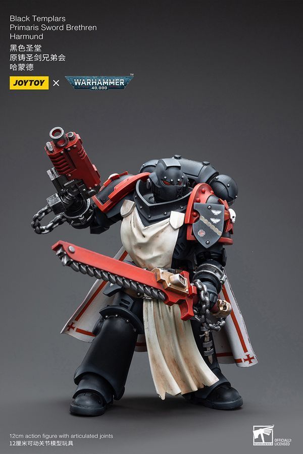 Фігурка з гри Warhammer 40k, Брати Меча Чорних Храмовників Прімаріс Гармунд, JOYTOY, рухлива, 12 см (WHR 0028)