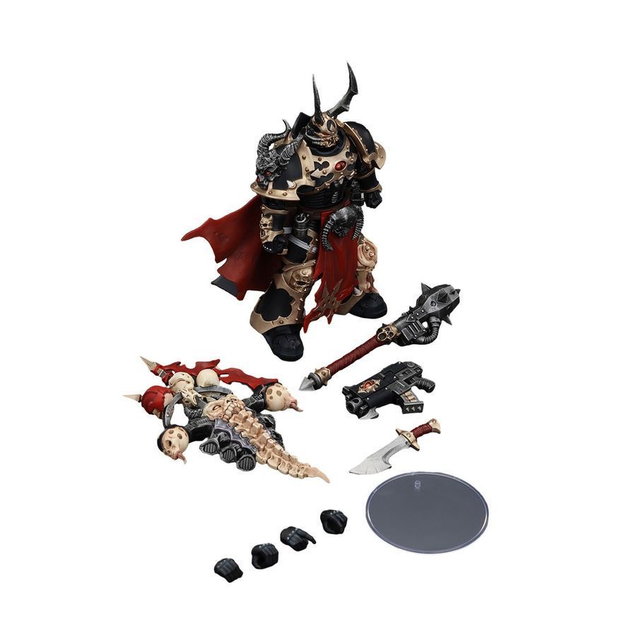 Фигурка из игры Warhammer 40k, Космодесантники Хаоса Чемпион Чёрного Легиона с Болтером и Силовой булавой, JOYTOY, подвижная, 12,6 см (WHR 0156)