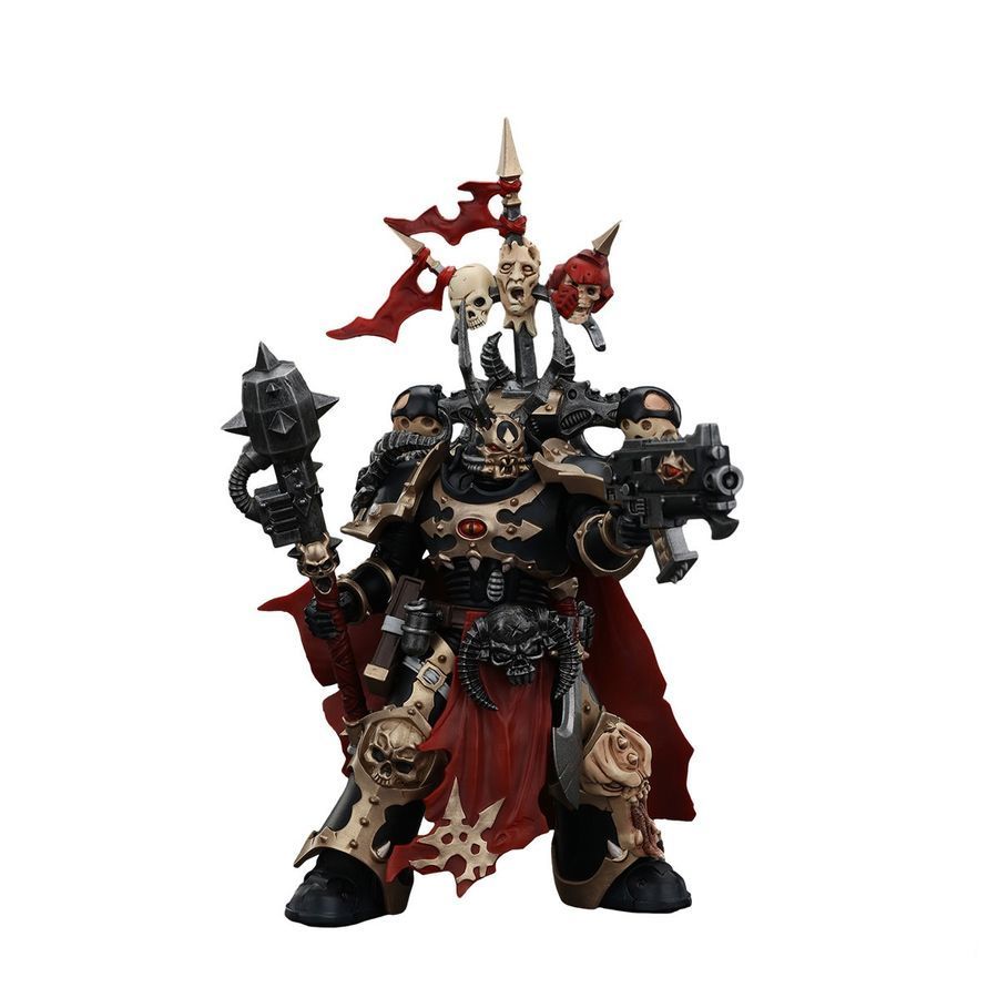 Фигурка из игры Warhammer 40k, Космодесантники Хаоса Чемпион Чёрного Легиона с Болтером и Силовой булавой, JOYTOY, подвижная, 12,6 см (WHR 0156)