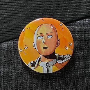 Значок аниме ВанПанчМен - One Punch Man, диаметр 58 мм (ZNOPM 0020)