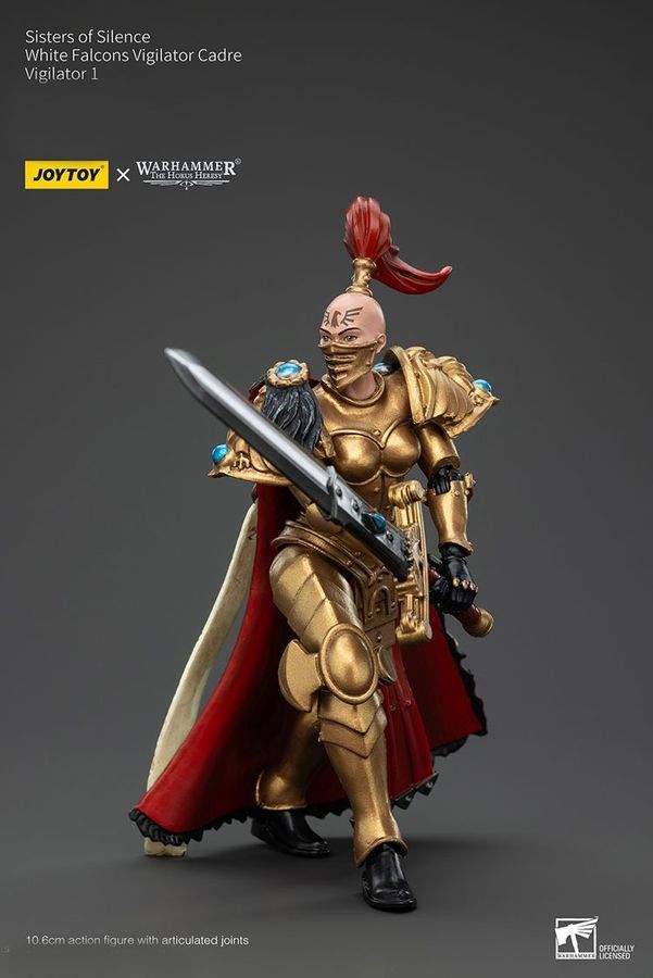 Фигурка из игры Warhammer 40k, Сестры Тишины, Белые Соколы,  Бдительная, JOYTOY, подвижная, 10,6 см (WHR 0224)