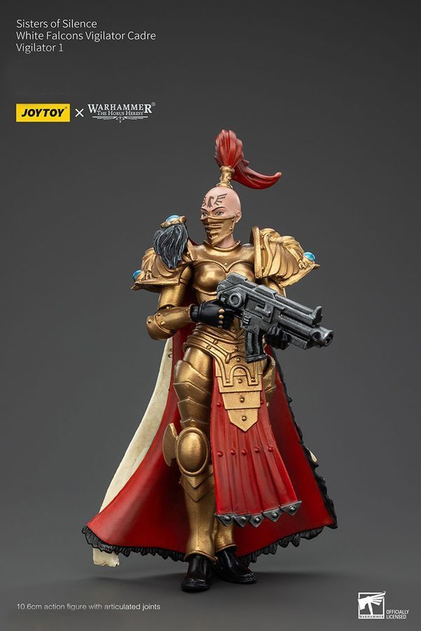 Фигурка из игры Warhammer 40k, Сестры Тишины, Белые Соколы,  Бдительная, JOYTOY, подвижная, 10,6 см (WHR 0224)