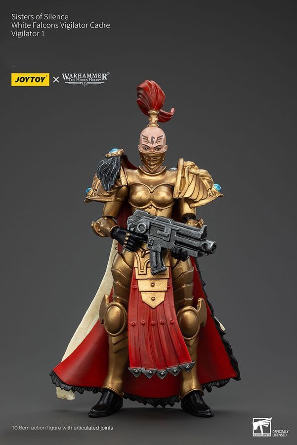 Фигурка из игры Warhammer 40k, Сестры Тишины, Белые Соколы,  Бдительная, JOYTOY, подвижная, 10,6 см (WHR 0224)