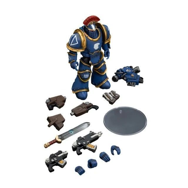 Фігурка з гри Warhammer 40k, Легіонери Ультрамаринів MKIII Сержант із силовим мечем, JOYTOY, рухома, 12 см (WHR 0069)
