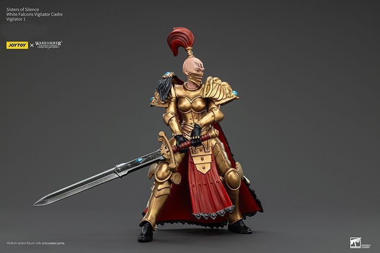 Фигурка из игры Warhammer 40k, Сестры Тишины, Белые Соколы,  Бдительная, JOYTOY, подвижная, 10,6 см (WHR 0224)