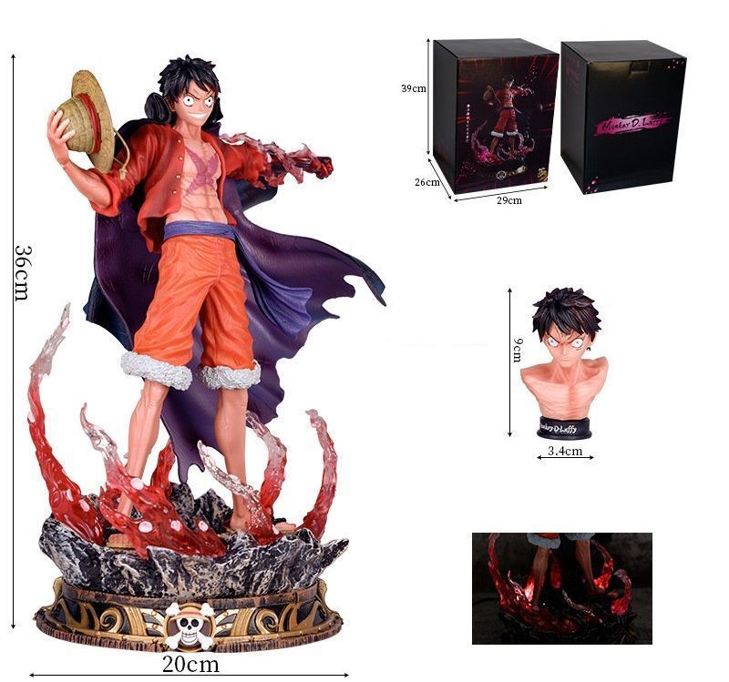 Аніме фігурка One Piece Ван Піс Luffy Мугівара Луффі з підсвічуванням, 36 см (OP 0064)