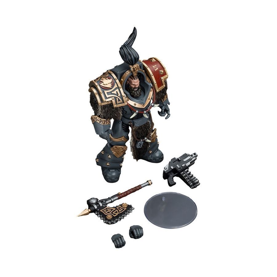 Фигурка из игры Warhammer 40k, Космические Волки Отряд Волчьей Стражи Варагир Тегн, JOYTOY, подвижная, 13,6 см (WHR 0119)