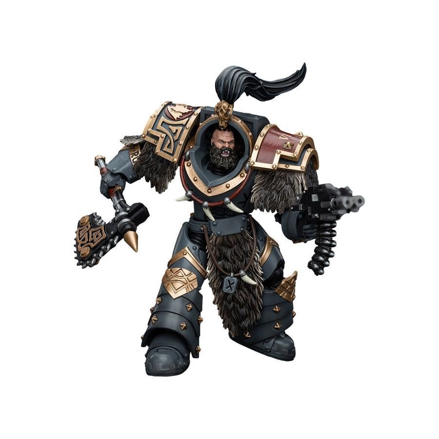 Фигурка из игры Warhammer 40k, Космические Волки Отряд Волчьей Стражи Варагир Тегн, JOYTOY, подвижная, 13,6 см (WHR 0119)