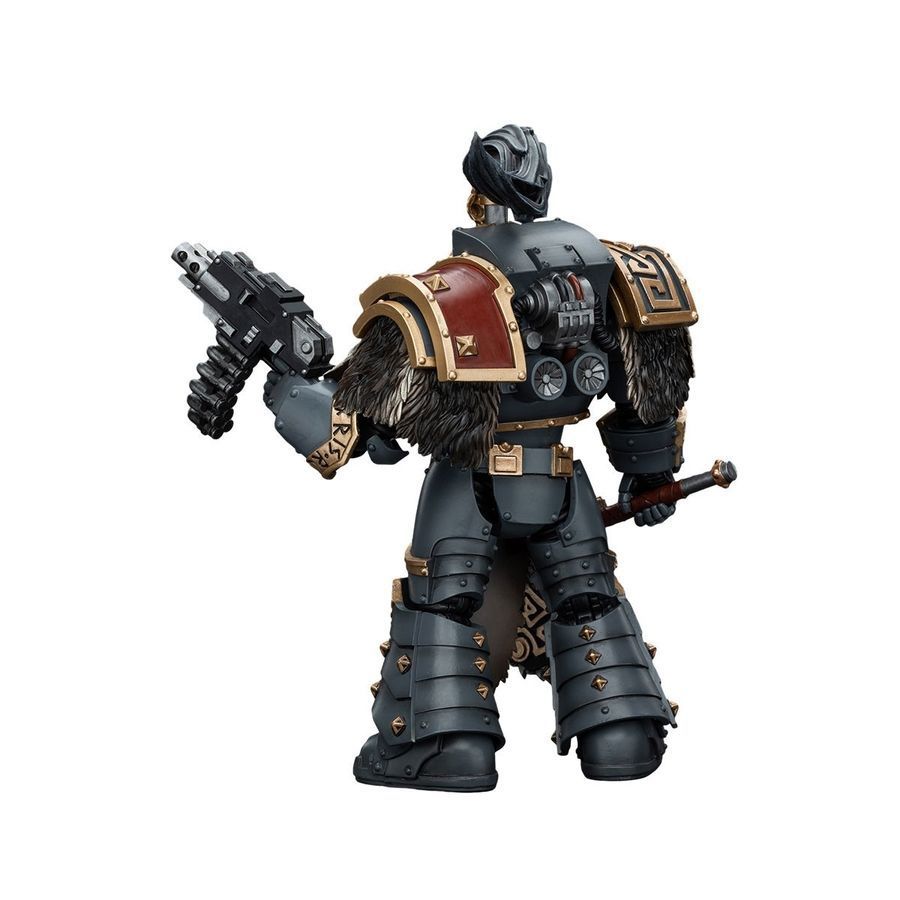 Фигурка из игры Warhammer 40k, Космические Волки Отряд Волчьей Стражи Варагир Тегн, JOYTOY, подвижная, 13,6 см (WHR 0119)