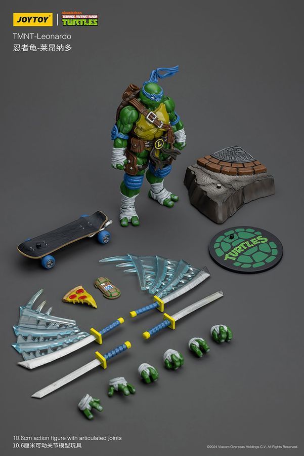 Фігурка Черепашки-Ніндзя TMNT JOYTOY Леонардо, рухома, 10,6 см (TMNT 0003)