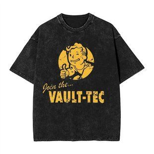 Футболка оверсайз с принтом из игры Fallout, универсальная, хлопок Washed Cotton, размер S (FFAL 0009G-S)
