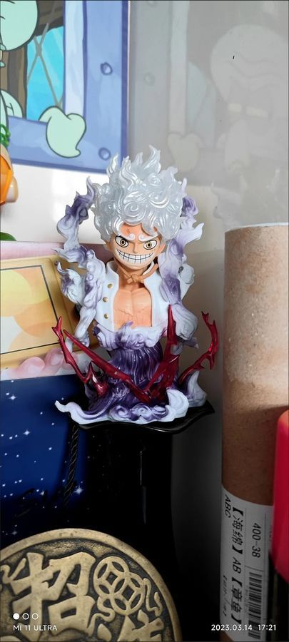 Аніме фігурка One Piece, Ван Піс, Luffy, бюст Луффі Бог сонця Ніка, з підсвічуванням, 17 cм (OP 0158)