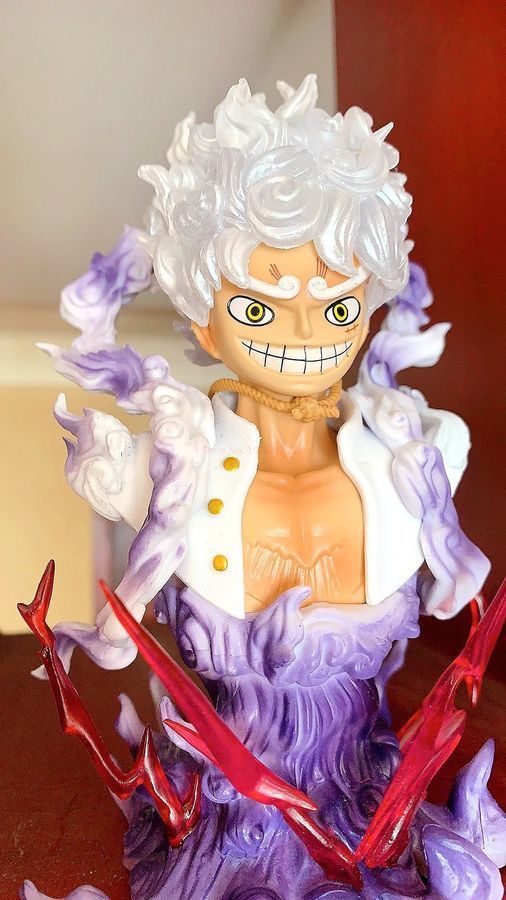 Аніме фігурка One Piece, Ван Піс, Luffy, бюст Луффі Бог сонця Ніка, з підсвічуванням, 17 cм (OP 0158)