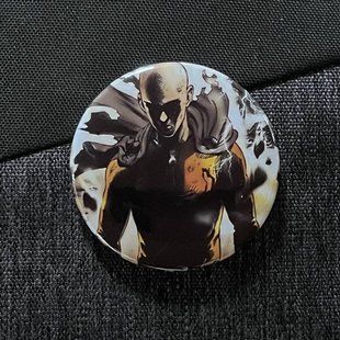 Значок аниме ВанПанчМен - One Punch Man, диаметр 58 мм (ZNOPM 0023)