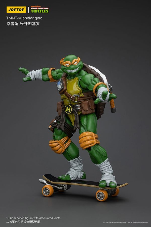 Фигурка Черепашки-Ниндзя TMNT JOYTOY Микеланджело, подвижная, 10,6 см (TMNT 0004)