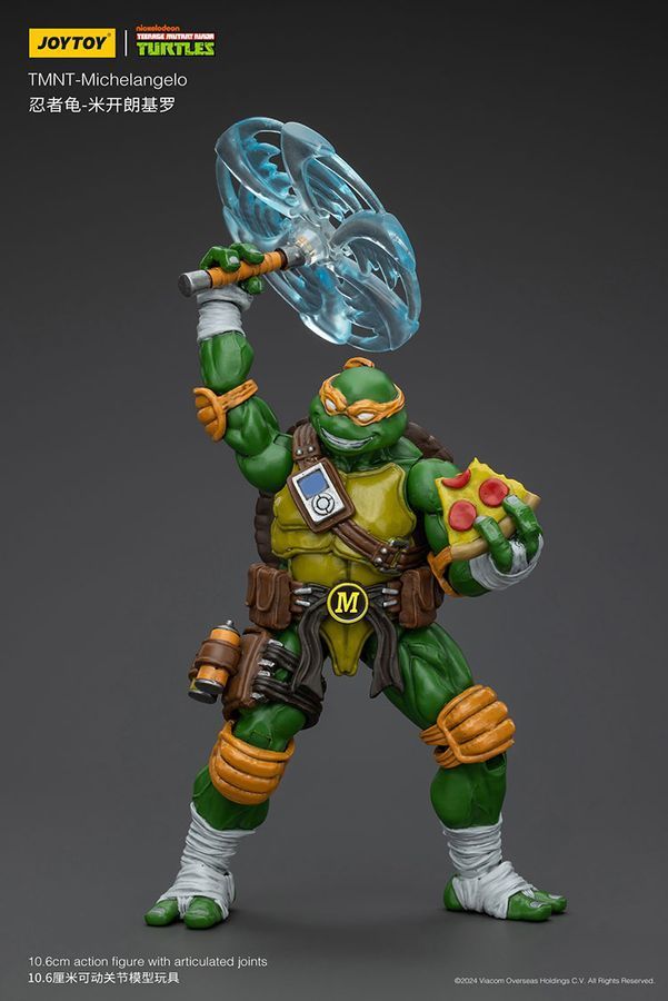 Фигурка Черепашки-Ниндзя TMNT JOYTOY Микеланджело, подвижная, 10,6 см (TMNT 0004)