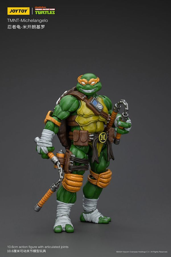 Фигурка Черепашки-Ниндзя TMNT JOYTOY Микеланджело, подвижная, 10,6 см (TMNT 0004)