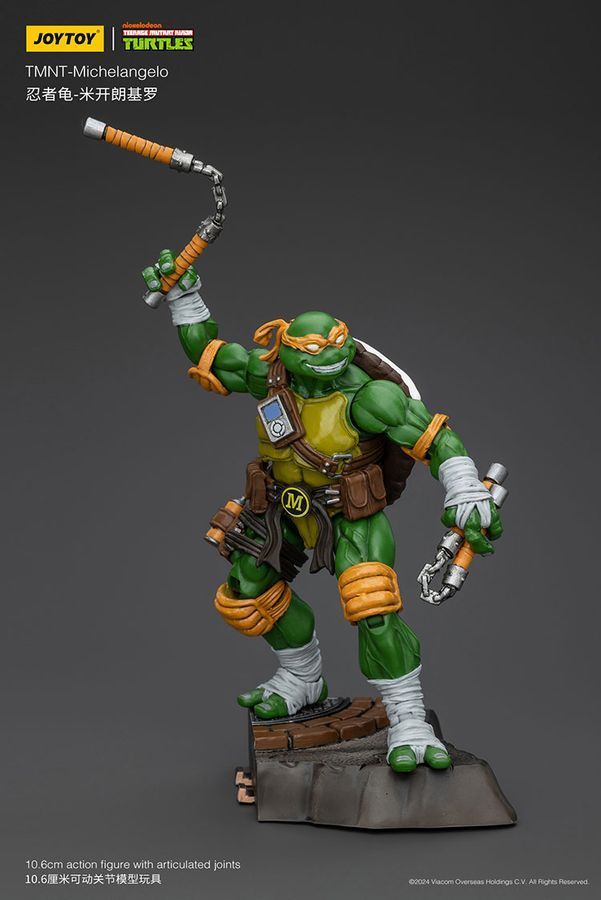 Фигурка Черепашки-Ниндзя TMNT JOYTOY Микеланджело, подвижная, 10,6 см (TMNT 0004)