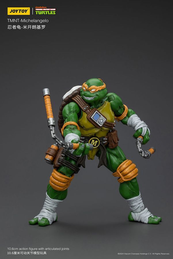 Фигурка Черепашки-Ниндзя TMNT JOYTOY Микеланджело, подвижная, 10,6 см (TMNT 0004)