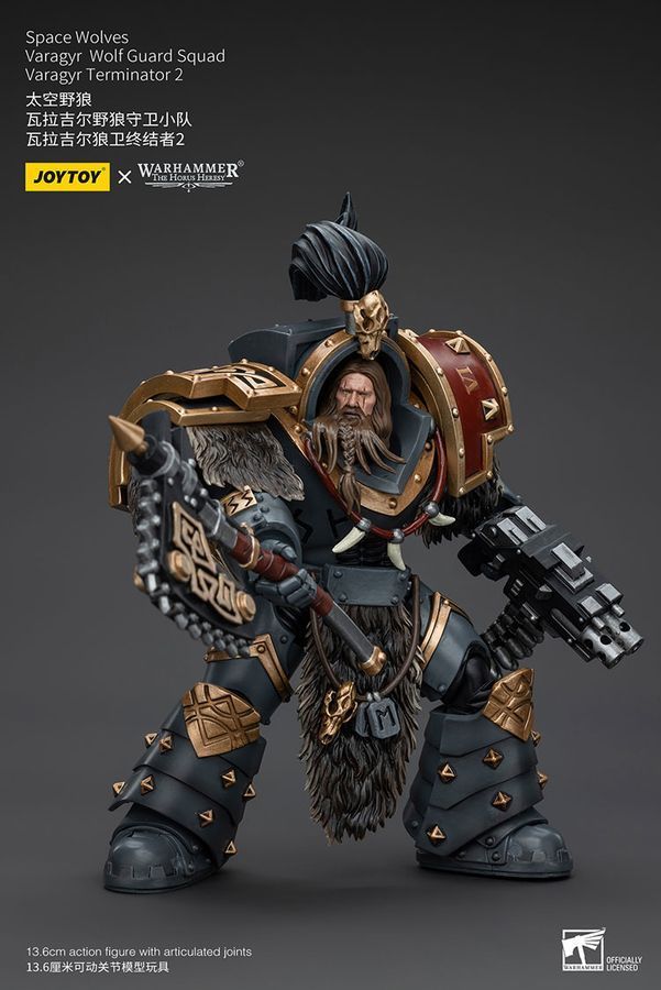 Фігурка з гри Warhammer 40k, Космічні Вовки Загін Вовчої Вартової Варагір, JOYTOY, рухлива, 13,6 см (WHR 0121)