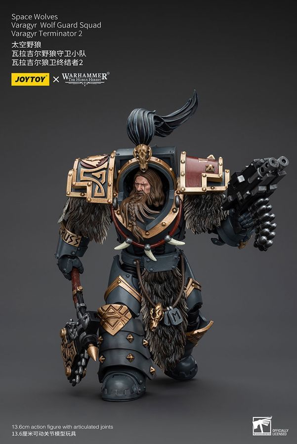 Фігурка з гри Warhammer 40k, Космічні Вовки Загін Вовчої Вартової Варагір, JOYTOY, рухлива, 13,6 см (WHR 0121)