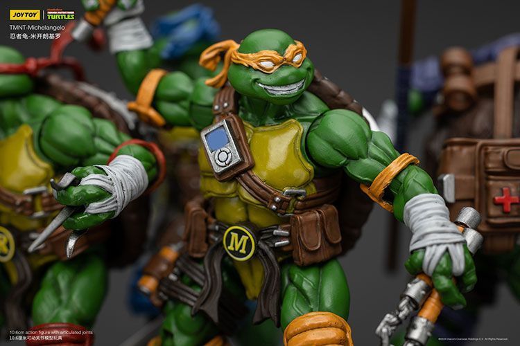 Фигурка Черепашки-Ниндзя TMNT JOYTOY Микеланджело, подвижная, 10,6 см (TMNT 0004)