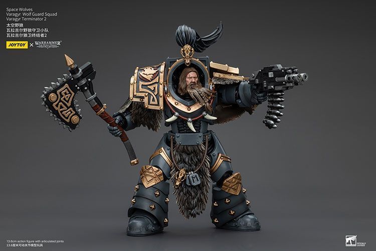 Фігурка з гри Warhammer 40k, Космічні Вовки Загін Вовчої Вартової Варагір, JOYTOY, рухлива, 13,6 см (WHR 0121)