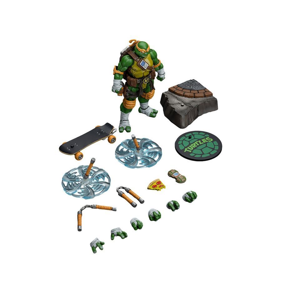 Фигурка Черепашки-Ниндзя TMNT JOYTOY Микеланджело, подвижная, 10,6 см (TMNT 0004)
