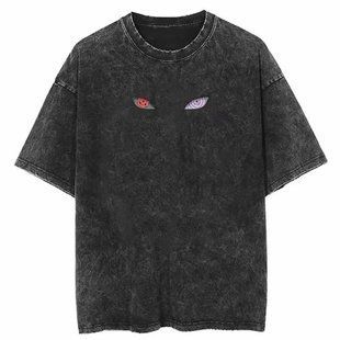 Футболка оверсайз с принтом из аниме Наруто, универсальная, хлопок Washed Cotton, размер XXXL (FNAR 0019G-XXXL)