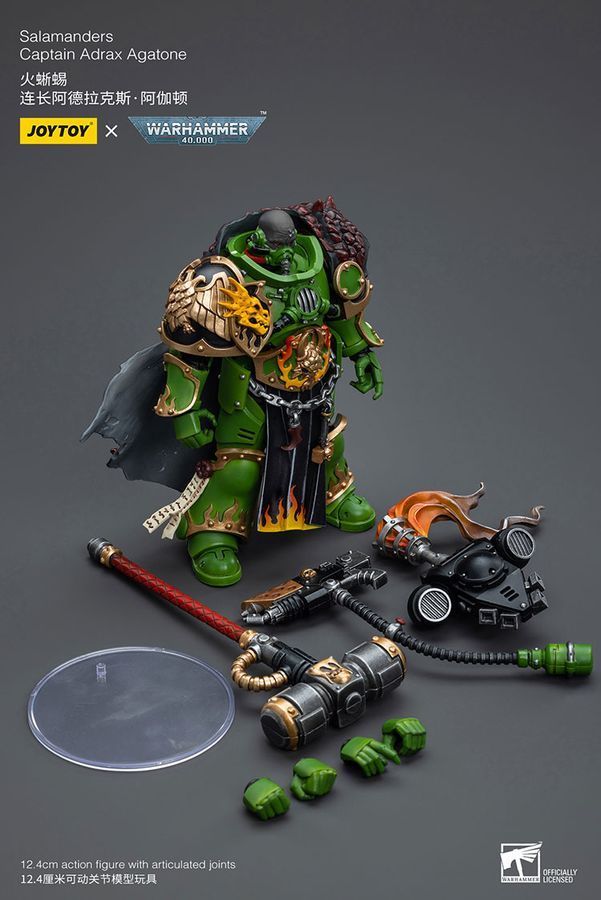 Фигурка из игры Warhammer 40k, Капитан Саламандр Адракс Агатон, JOYTOY, подвижная, 12,4 см (WHR 0033)