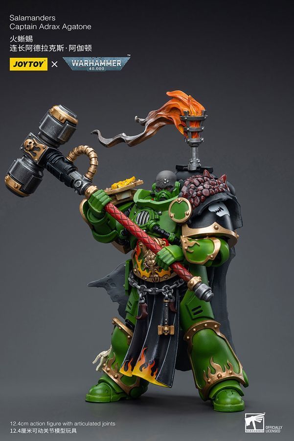 Фигурка из игры Warhammer 40k, Капитан Саламандр Адракс Агатон, JOYTOY, подвижная, 12,4 см (WHR 0033)