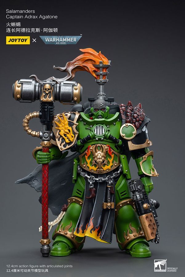 Фигурка из игры Warhammer 40k, Капитан Саламандр Адракс Агатон, JOYTOY, подвижная, 12,4 см (WHR 0033)