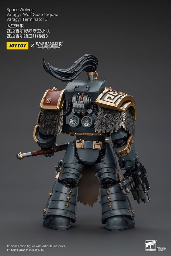 Фигурка из игры Warhammer 40k, Космические Волки Отряд Волчьей Стражи Варагир, JOYTOY, подвижная, 13,6 см (WHR 0122)
