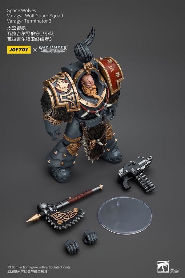 Фигурка из игры Warhammer 40k, Космические Волки Отряд Волчьей Стражи Варагир, JOYTOY, подвижная, 13,6 см (WHR 0122)