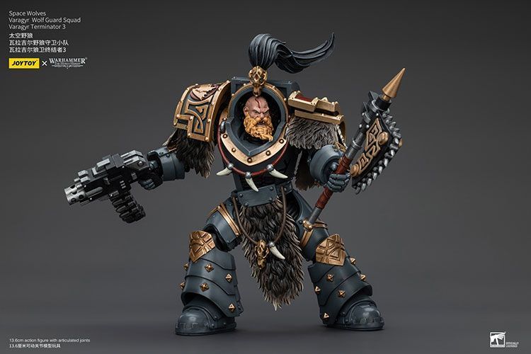 Фигурка из игры Warhammer 40k, Космические Волки Отряд Волчьей Стражи Варагир, JOYTOY, подвижная, 13,6 см (WHR 0122)