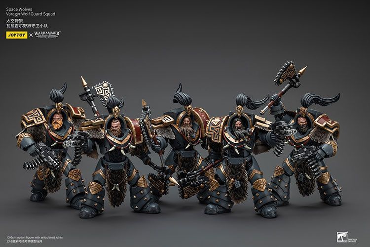 Фигурка из игры Warhammer 40k, Космические Волки Отряд Волчьей Стражи Варагир, JOYTOY, подвижная, 13,6 см (WHR 0122)