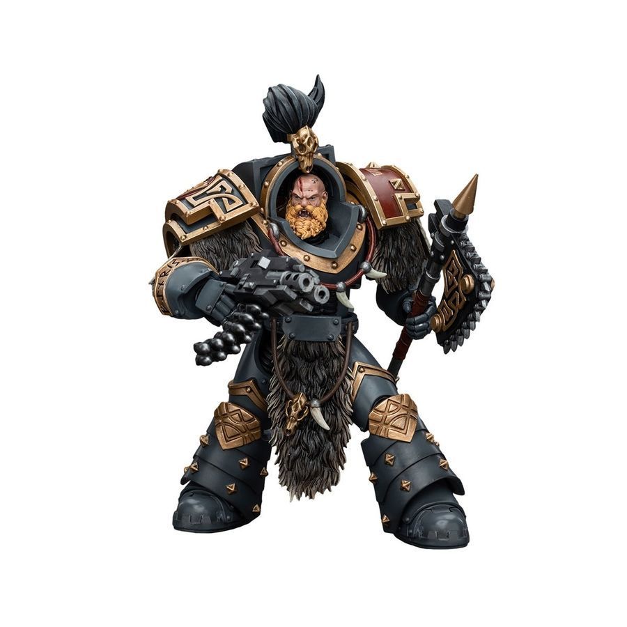 Фигурка из игры Warhammer 40k, Космические Волки Отряд Волчьей Стражи Варагир, JOYTOY, подвижная, 13,6 см (WHR 0122)
