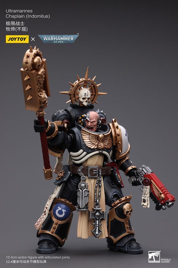Фигурка из игры Warhammer 40k, Капеллан Ультрамаринов, Неукротимый, JOYTOY, подвижная, 12,4 см (WHR 0073)