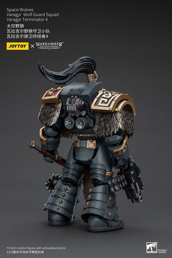 Фигурка из игры Warhammer 40k, Космические Волки Отряд Волчьей Стражи Варагир, JOYTOY, подвижная, 13,6 см (WHR 0123)