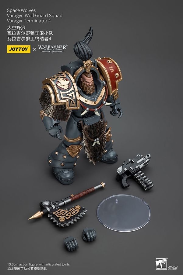 Фигурка из игры Warhammer 40k, Космические Волки Отряд Волчьей Стражи Варагир, JOYTOY, подвижная, 13,6 см (WHR 0123)