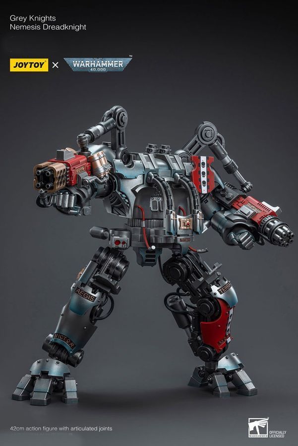 Фигурка из игры Warhammer 40k, Серые Рыцари, Дреднайт &laquo;Немезида&raquo; + Терминатор Кэддон Вибова, JOYTOY, подвижная, 42 см (WHR 0228)