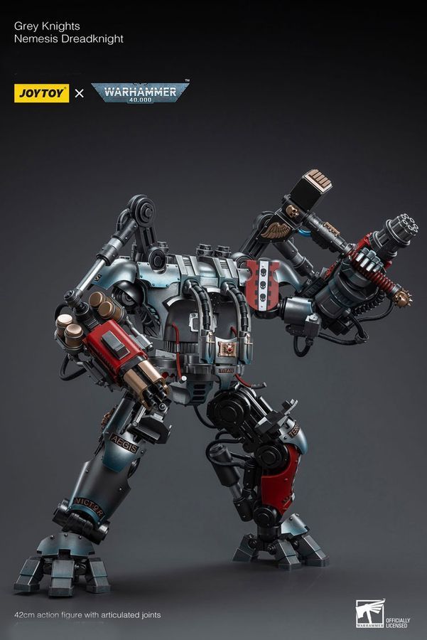 Фигурка из игры Warhammer 40k, Серые Рыцари, Дреднайт &laquo;Немезида&raquo; + Терминатор Кэддон Вибова, JOYTOY, подвижная, 42 см (WHR 0228)