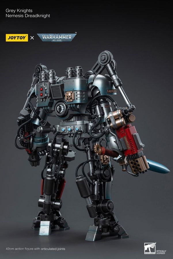 Фигурка из игры Warhammer 40k, Серые Рыцари, Дреднайт &laquo;Немезида&raquo; + Терминатор Кэддон Вибова, JOYTOY, подвижная, 42 см (WHR 0228)