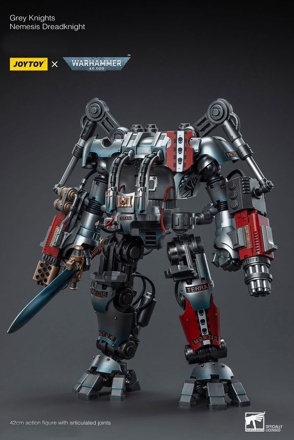 Фигурка из игры Warhammer 40k, Серые Рыцари, Дреднайт &laquo;Немезида&raquo; + Терминатор Кэддон Вибова, JOYTOY, подвижная, 42 см (WHR 0228)