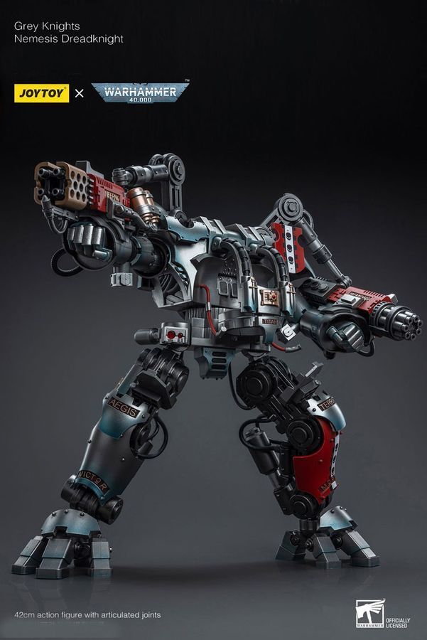Фигурка из игры Warhammer 40k, Серые Рыцари, Дреднайт &laquo;Немезида&raquo; + Терминатор Кэддон Вибова, JOYTOY, подвижная, 42 см (WHR 0228)