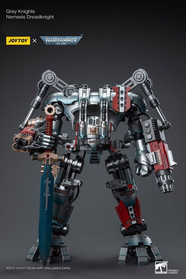 Фигурка из игры Warhammer 40k, Серые Рыцари, Дреднайт &laquo;Немезида&raquo; + Терминатор Кэддон Вибова, JOYTOY, подвижная, 42 см (WHR 0228)