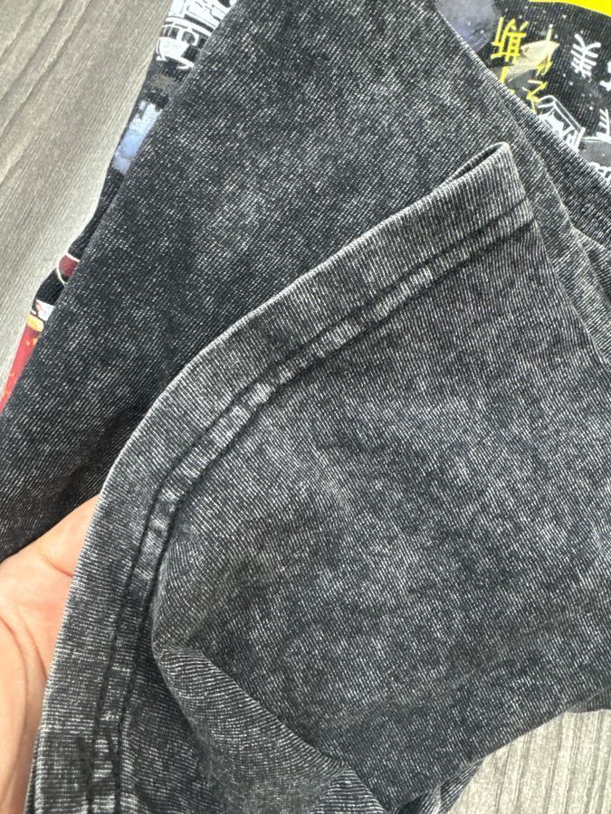 Футболка оверсайз с принтом из аниме Атака Титанов, универсальная, хлопок Washed Cotton, размер XXXL (FAT 0080G-XXXL)